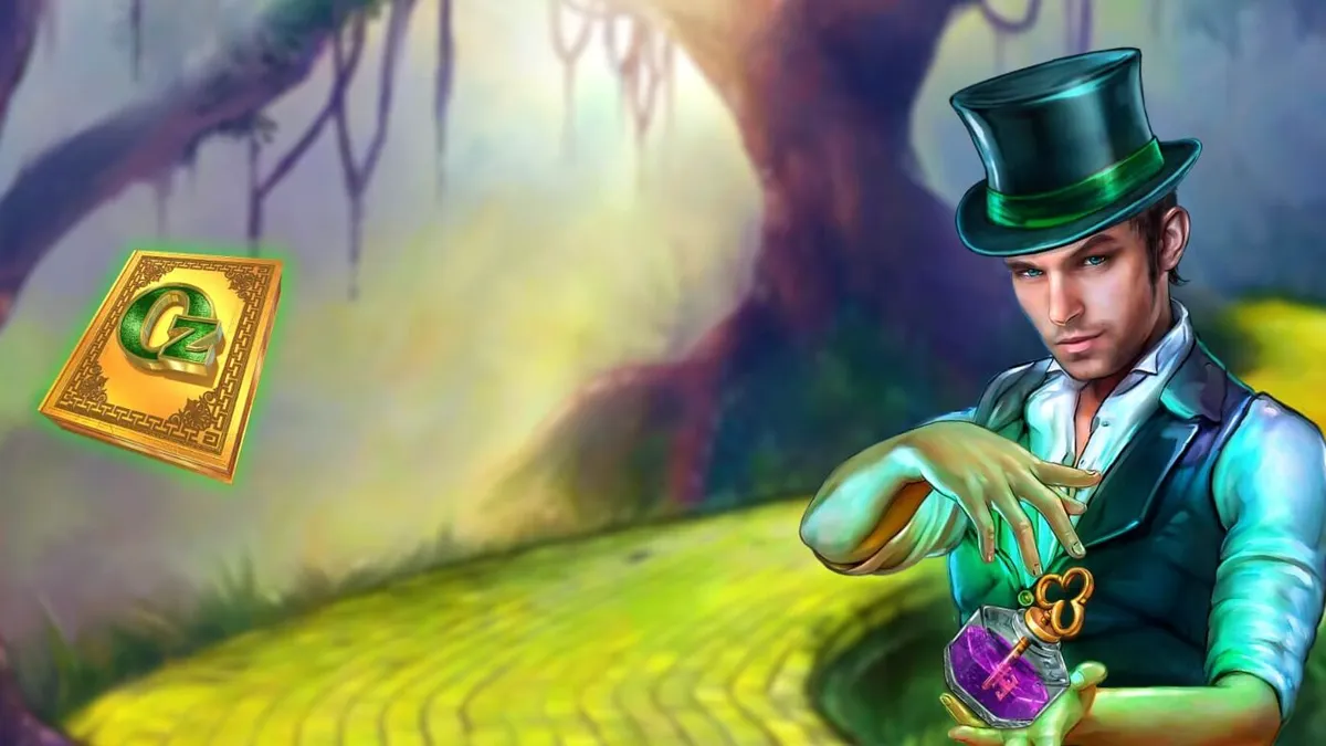 Suasana magis dan misterius dari slot Book of Oz Magic 5 Power Combo